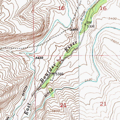 Topographic Map of 03S13E21BABB01 Spring, MT