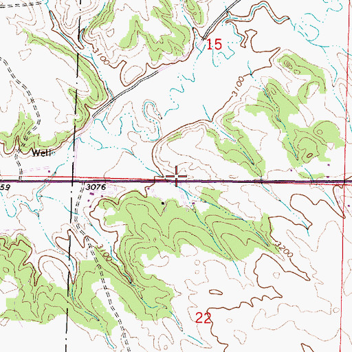 Topographic Map of 03S45E22BAAB01 Well, MT