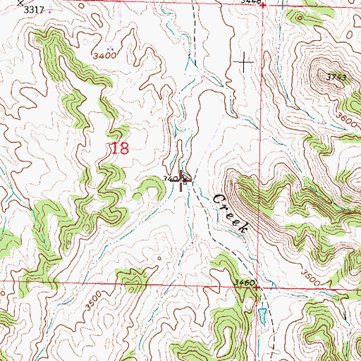 Topographic Map of 03S40E18DBA_01 Well, MT