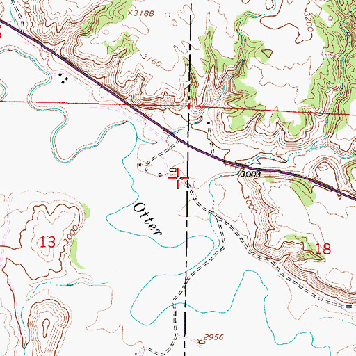 Topographic Map of 03S44E13AADD01 Well, MT