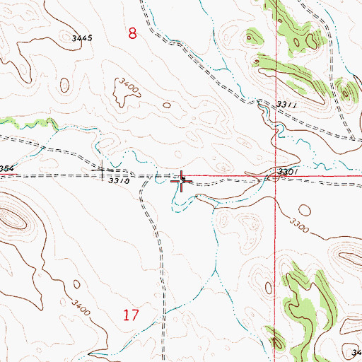 Topographic Map of 03S50E17ABAB01 Well, MT