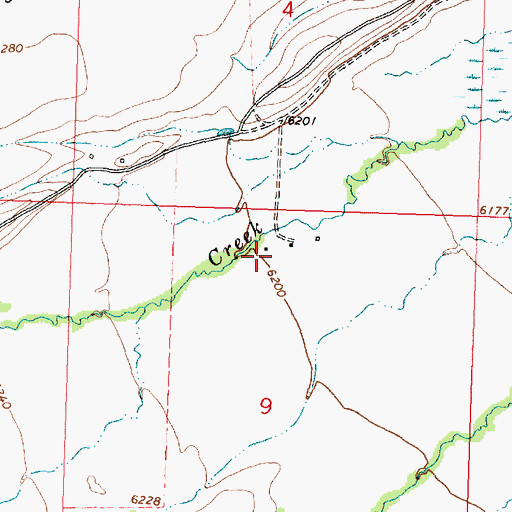 Topographic Map of 03S16W09ABBC01 Well, MT