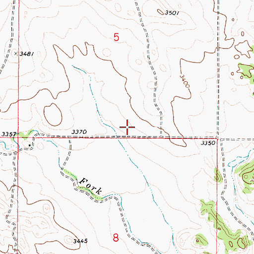Topographic Map of 03S50E05DCCD01 Well, MT
