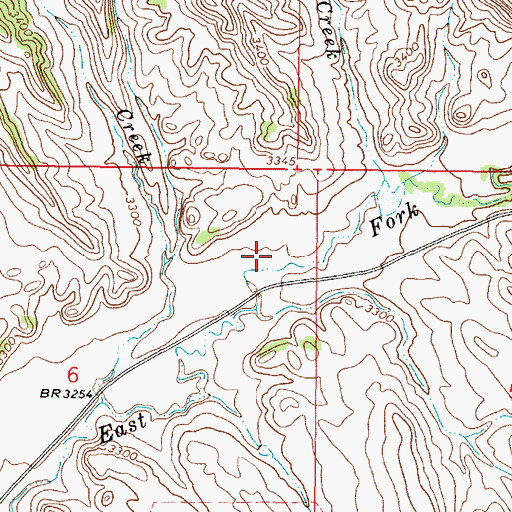 Topographic Map of 03S46E06AADB01 Well, MT