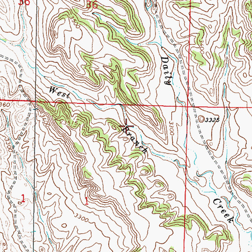 Topographic Map of 03S54E01ABDD01 Spring, MT