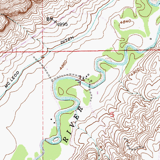 Topographic Map of 03S13E05BACD01 Well, MT