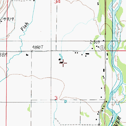 Topographic Map of 03S04E03AB__01 Well, MT