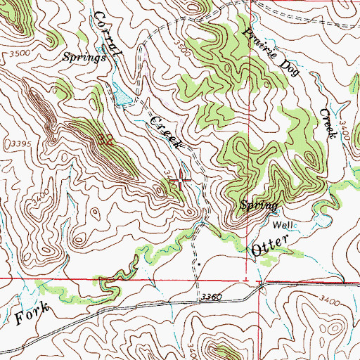 Topographic Map of 02S46E32DACC01 Spring, MT