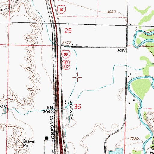 Topographic Map of 02S34E36AB__01 Well, MT