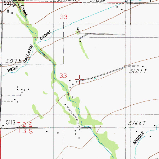 Topographic Map of 02S05E33DB__01 Well, MT
