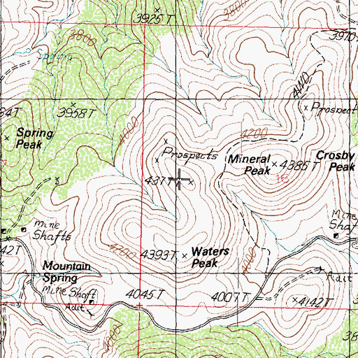 Topographic Map of Mineral Peak, AZ