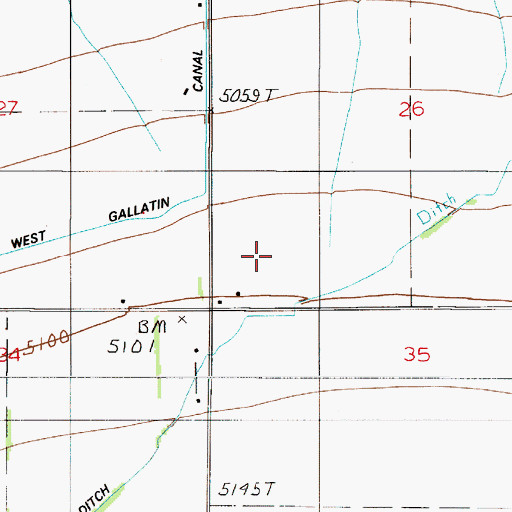 Topographic Map of 02S05E26CC__02 Well, MT