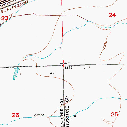 Topographic Map of 02S23E24CCCC01 Well, MT