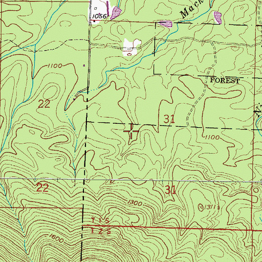 Topographic Map of Reeds Lake Dam, AR