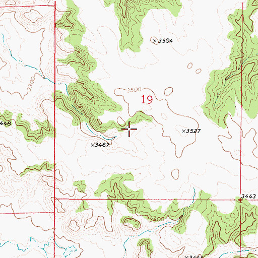 Topographic Map of 02S49E19CADA01 Well, MT