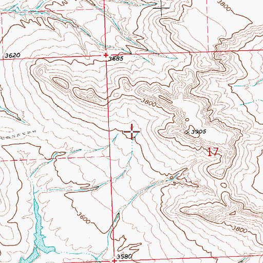 Topographic Map of 02S29E17BC__01 Well, MT