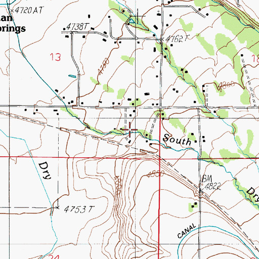 Topographic Map of 02S04E13DD__01 Well, MT