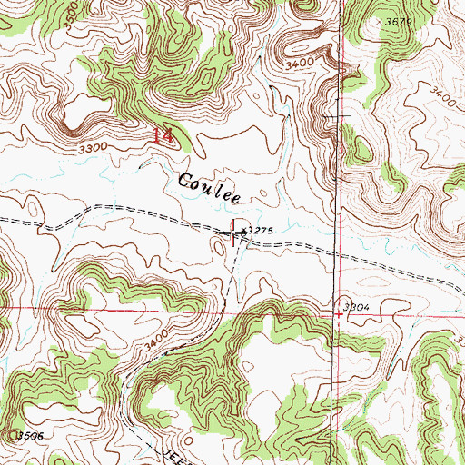 Topographic Map of 02S40E14DCA_01 Well, MT