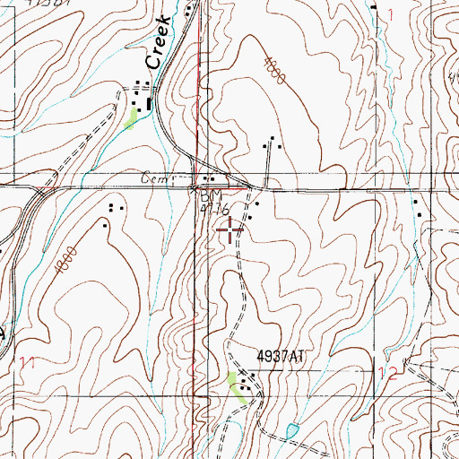 Topographic Map of 02S03E12BB__01 Well, MT