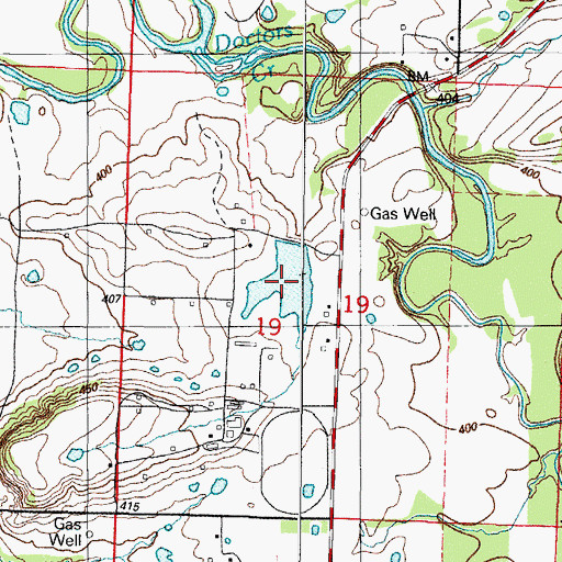 Topographic Map of Number Name Lake, AR