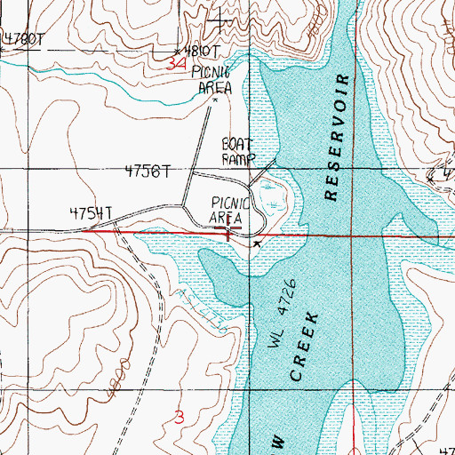 Topographic Map of 01S01W34DCDD01 Well, MT
