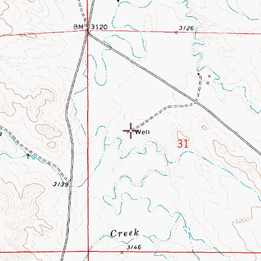 Topographic Map of 01S49E31BDCC01 Well, MT
