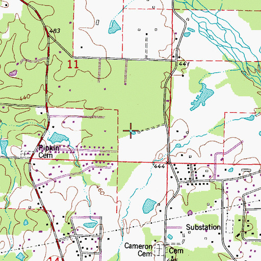 Topographic Map of 4-H Camp Lake, AR