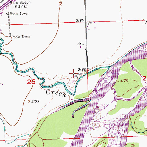 Topographic Map of 01S25E26ADDB01 Well, MT