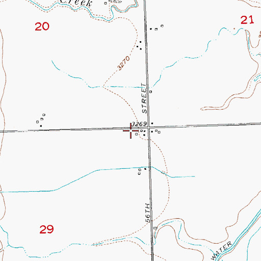 Topographic Map of 01S25E29AAAA01 Well, MT