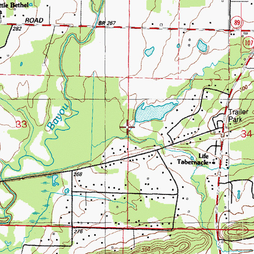 Topographic Map of Gribble Lake Dam, AR