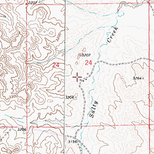 Topographic Map of 01S48E24CACD01 Well, MT