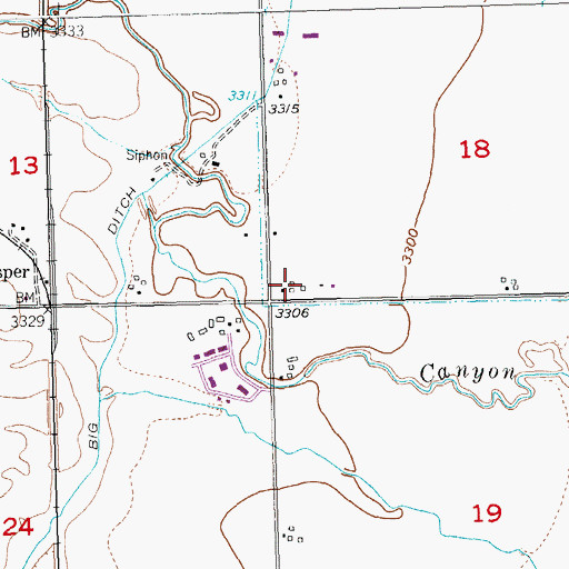 Topographic Map of 01S25E18CCCC01 Well, MT