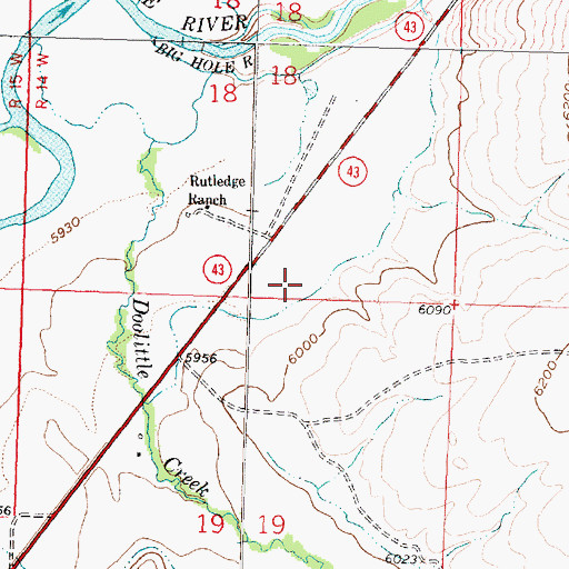 Topographic Map of 01S14W18DBAC01 Well, MT