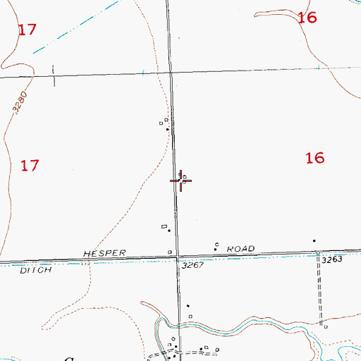 Topographic Map of 01S25E16CBCC01 Well, MT