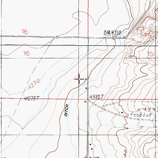 Topographic Map of 01S02E16DDA_01 Well, MT