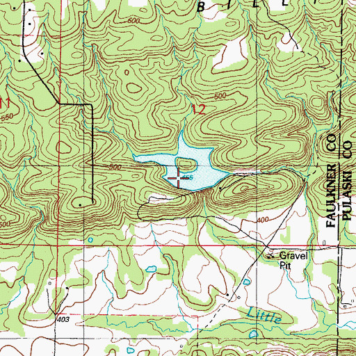 Topographic Map of Watson Lake, AR