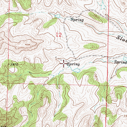 Topographic Map of 01S39E12DCBA01 Spring, MT