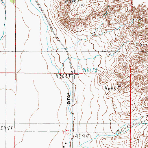 Topographic Map of 01S02E03DCCC02 Well, MT