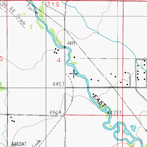 Topographic Map of 01S05E04DB__01 Well, MT