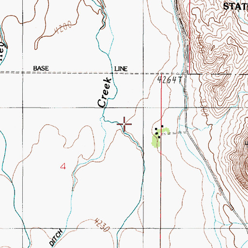 Topographic Map of 01S02E04AACC01 Well, MT
