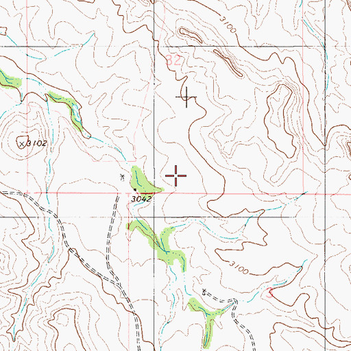 Topographic Map of 01N56E32DCC_01 Well, MT