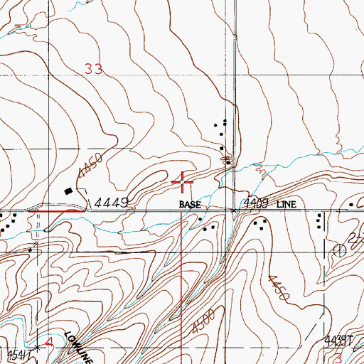 Topographic Map of 01N03E33DD__01 Well, MT