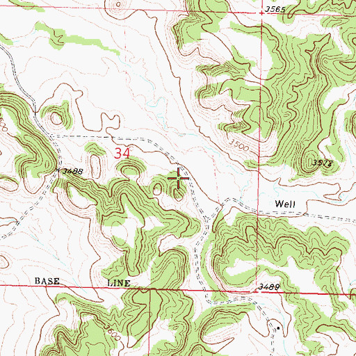 Topographic Map of 01N37E34DACB02 Well, MT