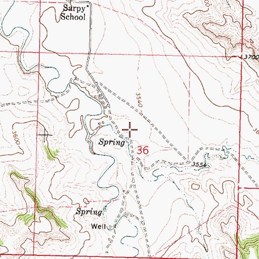 Topographic Map of 01N38E36BDAD02 Well, MT