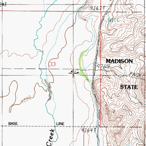 Topographic Map of 01N02E33DAB_01 Well, MT
