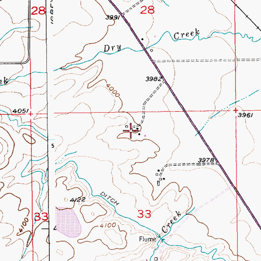 Topographic Map of 01N15E33ABBC01 Well, MT