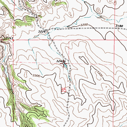 Topographic Map of 01N47E35ABCC01 Well, MT