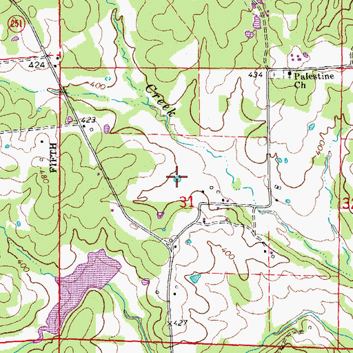 Topographic Map of Fourche Creek Site 17 Reservoir, AR