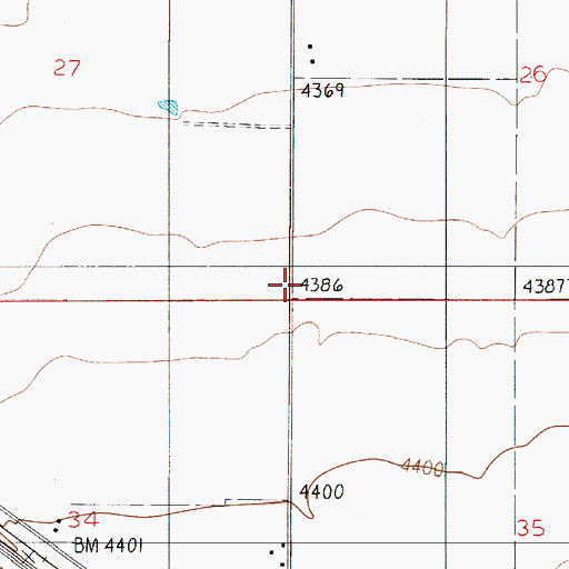 Topographic Map of 01N04E26CCCC01 Well, MT