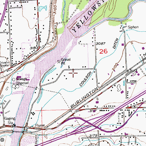 Topographic Map of 01N26E25CA__01 Well, MT